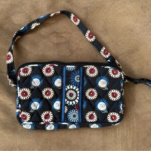 Vera Bradley Black and Blue Floral Wristlet